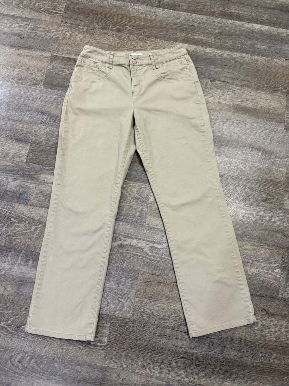 Christopher & Banks Jeans Womens Size 10 Barely Boot Relaxed Fit High Rise Khaki
